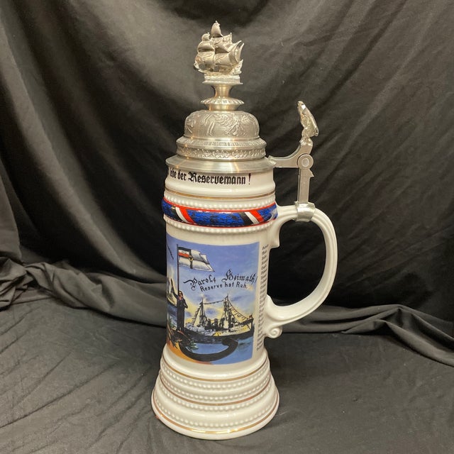Mid 20th Century Vintage Naval Commemorative German Beer Stein For Sale - Image 5 of 10