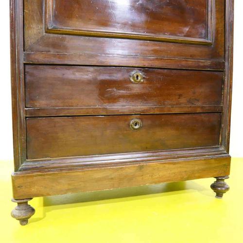 Antique Walnut One-Door Wardrobe with Drawers For Sale - Image 4 of 12