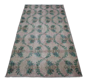 1970s Turkish Anatolian Handmade Floral Desing Runner Rug