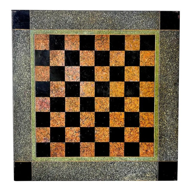 Black 19th C American Marbleized Slate Chess Board For Sale - Image 8 of 8