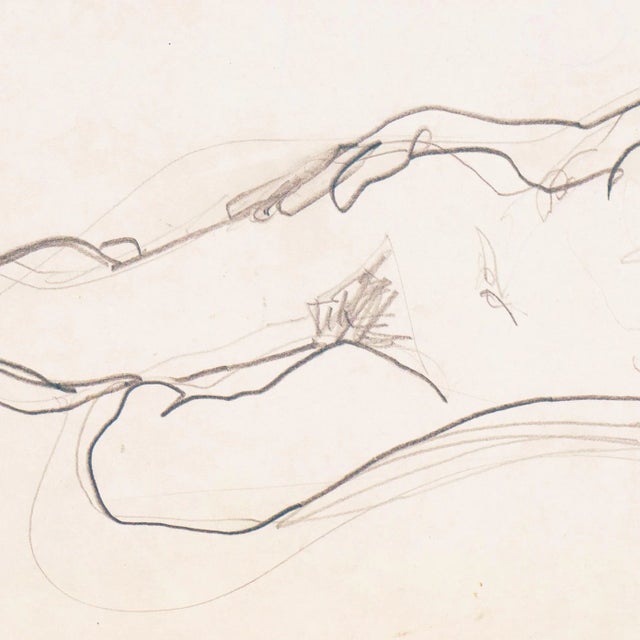 1950s 'Reclining Nude' by Victor Di Gesu, California, Paris, Louvre, Academie Chaumiere, San Francisco Art Association, Los Angeles County Museum of Art For Sale - Image 5 of 7