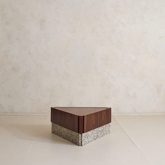 1940s French Rosewood + Granite Triangular Coffee Table, 1940s For Sale - Image 5 of 11