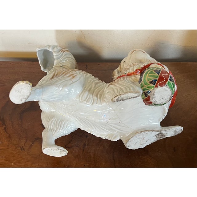 Antique 19th Century Japanese Edo Period Porcelain Okimono in the Form of a Pekingese Dog For Sale - Image 11 of 11