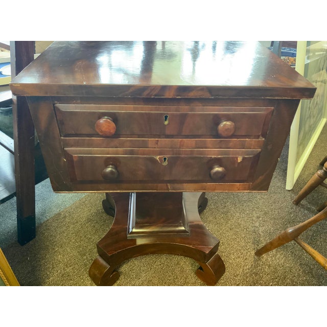 Traditional Circa 1840 American Empire Mahogany Side Table For Sale - Image 3 of 13
