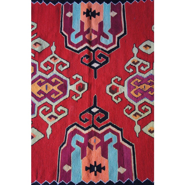 1940s Turkish Wool Kilim Area Rug-4′9″ × 7′4″ For Sale - Image 11 of 13