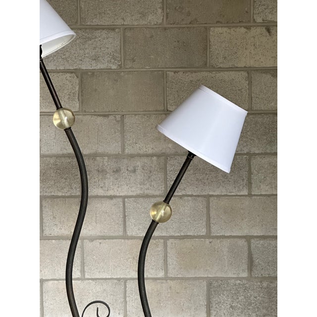 1980s 1980s American Modernist Designer Postmodern Metal and Acrylic Floor Lamp. For Sale - Image 5 of 12