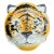 Vintage Glazed Ceramic Tiger Plate For Sale