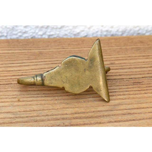 Metal Antique Lotus Bud Saddle Hook For Sale - Image 7 of 8