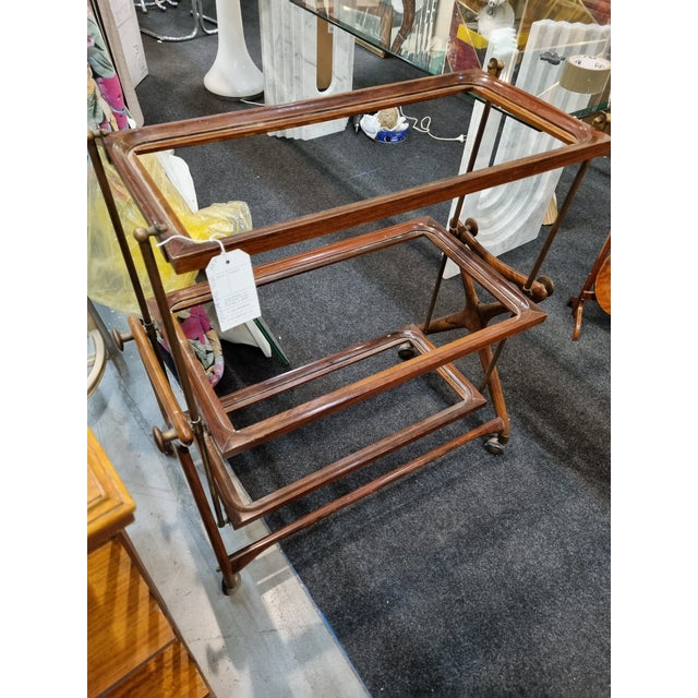 Vintage Wooden Bar Cart For Sale In Chicago - Image 6 of 6