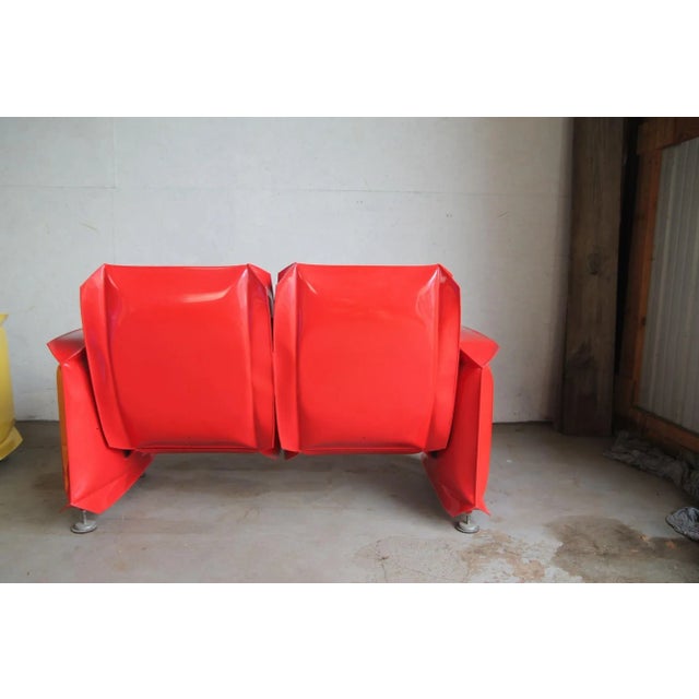 Inflated Steel Chairs and Love Seat by Robert Anderson - Set of 3 For Sale - Image 11 of 13