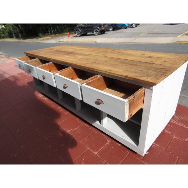 1900s Antique Massive Farmhouse Island For Sale - Image 4 of 10