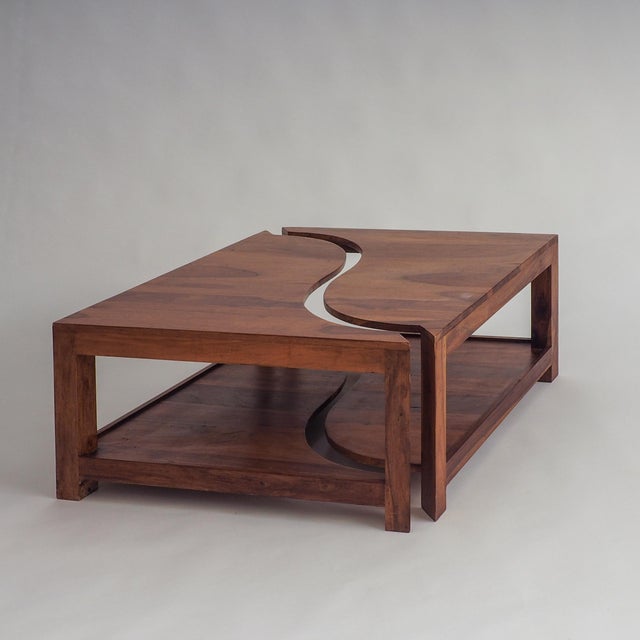Wooden Yin Yang Style Coffee Tables, 1970s, Set of 2 For Sale - Image 3 of 15