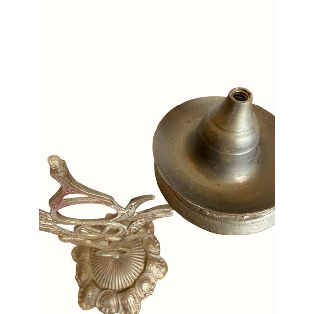 Metal Antique Art Nouveau Period Pair of Neoclassical Three-Light Candlesticks, Gilt Brass or Bronze, Continental Europe, C. 1900 For Sale - Image 7 of 12