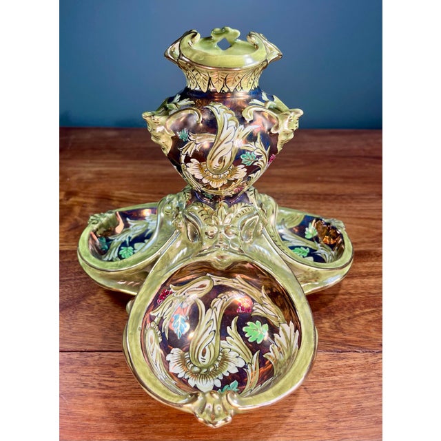 Ceramic Antique Cantagalli Lustre Majolica Centerpiece For Sale - Image 7 of 11