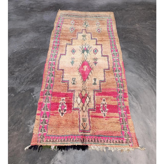 1980s Pink Moroccan Vintage Rug - 5'9" X 12'1" Ft For Sale - Image 10 of 10