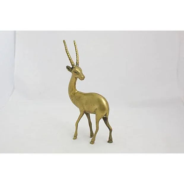 Mid-Century Modern Mid-Century Brass Gazelle For Sale - Image 3 of 5
