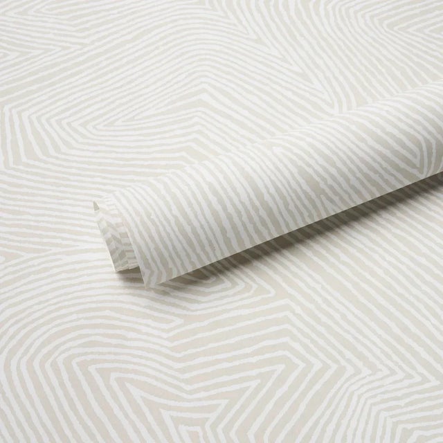 Schumacher SAMPLE - Schumacher Labyrinth Grand Wallpaper In Sandstone For Sale - Image 4 of 4