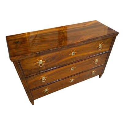 Antique Biedermeier Chest of Drawers in Walnut For Sale