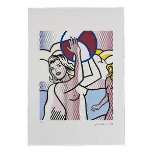 1980s Original Roy Lichtenstein "Nude With Beach Ball" Limited Edition Lithograph
