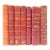 Antique French Leather Books, S/7 For Sale