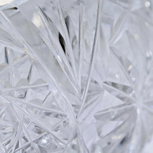 Small Antique Squat Cut Glass Juice or Cocktail Pitcher For Sale - Image 4 of 13