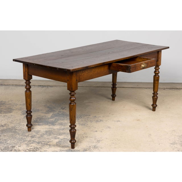 Mid-19th Century French Provincial Louis Philippe Style Oak Writing Table For Sale - Image 14 of 18