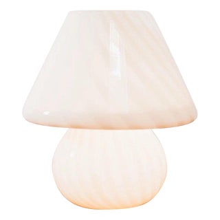 Large Pink Murano Glass Mushroom Table Lamp, 1970s For Sale