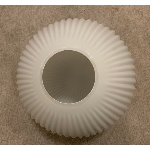 Mid-Century Modern 1960s Large Mid-Century Modern Ribbed Opal Glass Ceiling Globe For Sale - Image 3 of 11