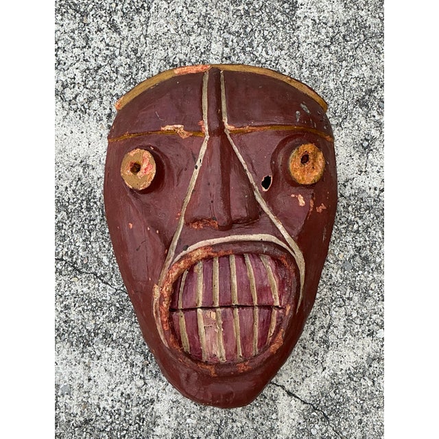 Mid 20th Century Vintage False Face Society Iroquois Mask For Sale - Image 5 of 12