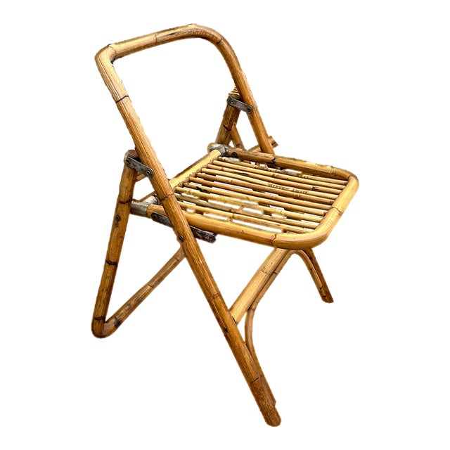 Bamboo Folding Chair from Dal Vera, Italy, 1950s For Sale