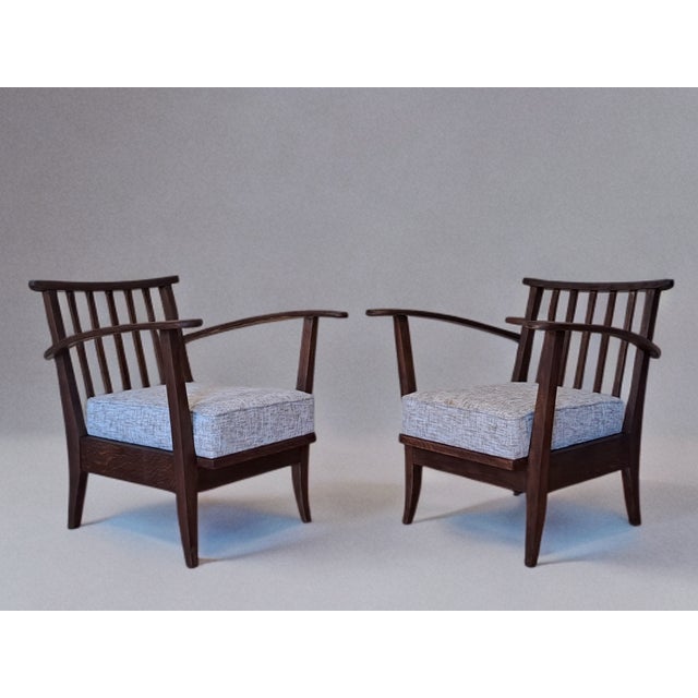 Uluv Oak Armchairs, Czech Mid-Century 1950s from Uluv Krásná Jizba, Set of 2, in Very Good conditions. Designed 1950 to...