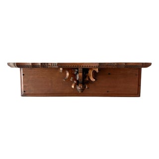 Antique Victorian Solid Walnut Hand-Carved Wall Shelf With Architectural Bracket For Sale
