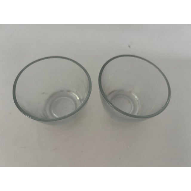 Mid-Century Modern Vintage Clear Tilted Whisky Glasses - a Pair For Sale - Image 3 of 5