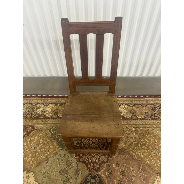 1920s Antique Farm Wooden Chair For Sale - Image 4 of 7