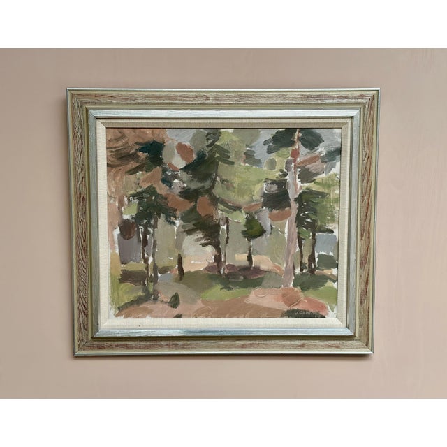 Mid-Century Modern Jan Dahlin, Pine Forest, 1959, Oil on Canvas, Framed For Sale - Image 3 of 18