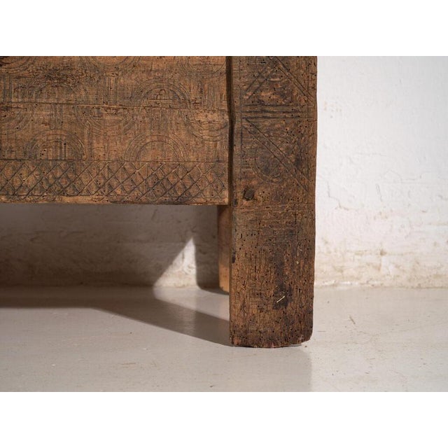 Antique Primitive Storage Bench in Wood, Central Europe, 1850 For Sale - Image 11 of 13