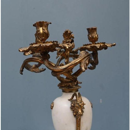 French Louis XVI Revival Gilt Marble Candelabras, 1890s, Set of 2 For Sale - Image 14 of 18