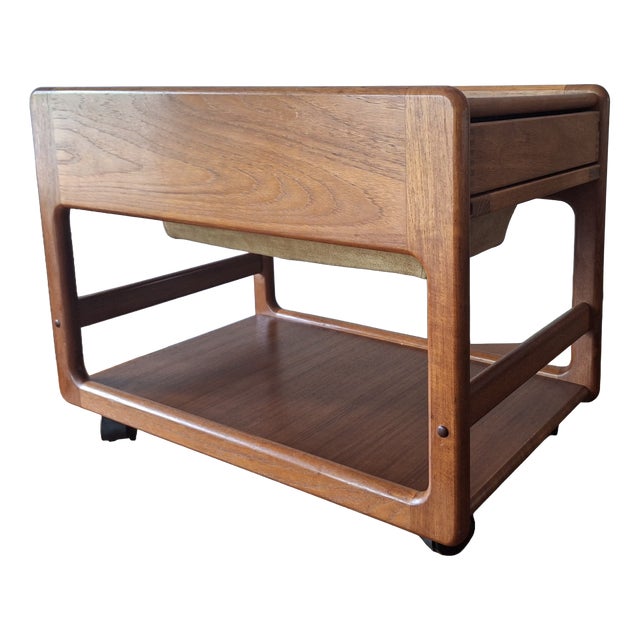 Teak Multifunction Serving Bar Cart from Vildbjerg Møbelfabrik, Denmark, 1960s For Sale
