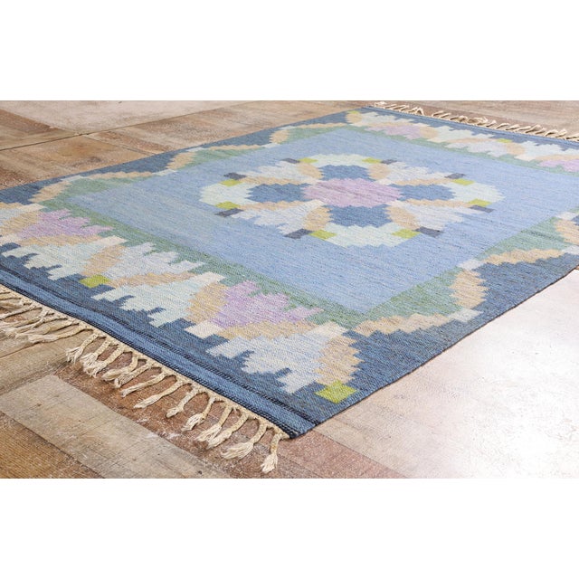 Ingegerd Silow Vintage Swedish Rollakan Rug, 04'07 X 06'08 For Sale - Image 9 of 11