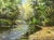 Realism Vintage Post-Impressionist Painting of Tree-Lined River in the Irish Countryside 1980 Circa For Sale - Image 3 of 10