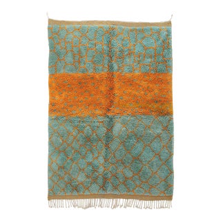 Premium Hand-Knotted Moroccan Wool Rug | 7'5" X 5'2" | One of a Kind For Sale