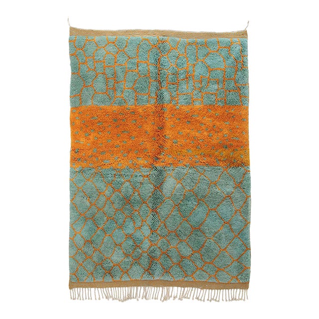 Premium Hand-Knotted Moroccan Wool Rug | 7'5" X 5'2" | One of a Kind For Sale