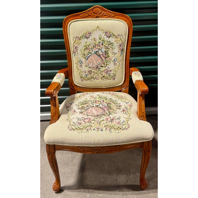 Antique White Late 20th Century Louis XV French Provincial Parlor Chair For Sale - Image 8 of 12
