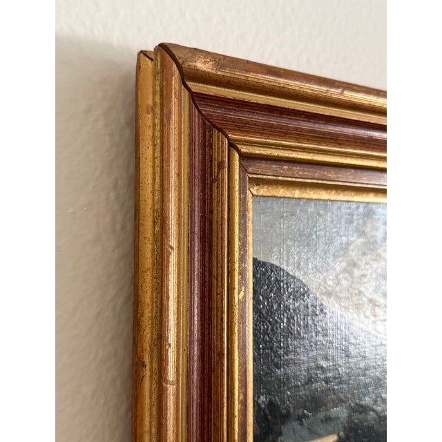 Mid 20th Century Vintage French Landscape Painting in Gilt Frame For Sale - Image 5 of 9