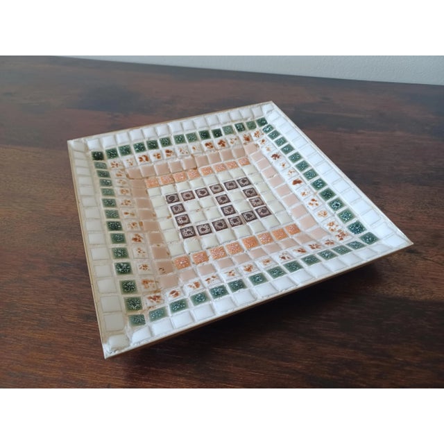 Mid 20th Century Vintage Hand Crafted Mosaic Tile Plate / Ashtray For Sale - Image 5 of 11