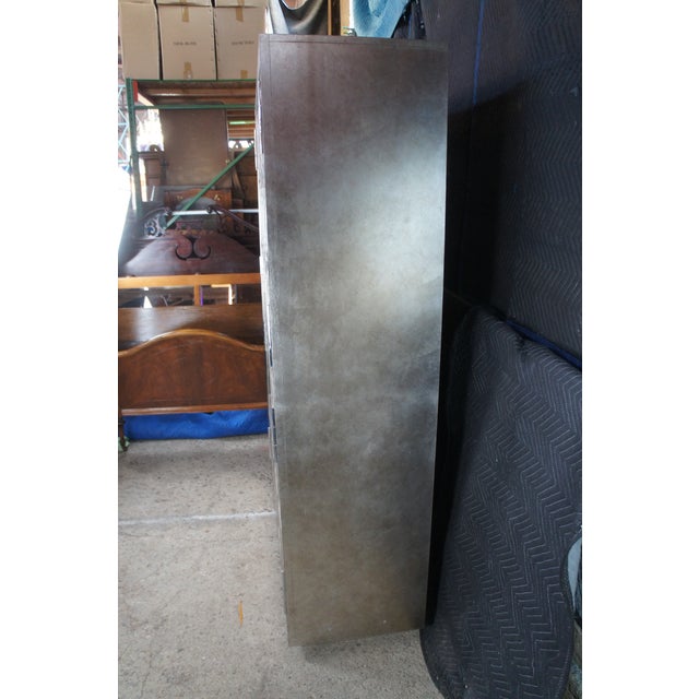 Late 20th Century Lexington Ariana Sanremo Silver Leaf Divided Clothing Armoire Cabinet For Sale - Image 13 of 14