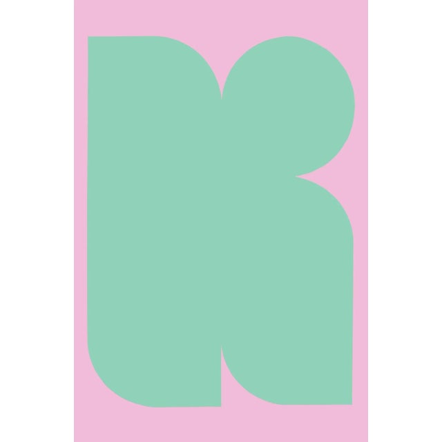 This distinctive 16x20 inch Giclée print, crafted on archival paper, boasts a serene pastel mint abstract form against a...