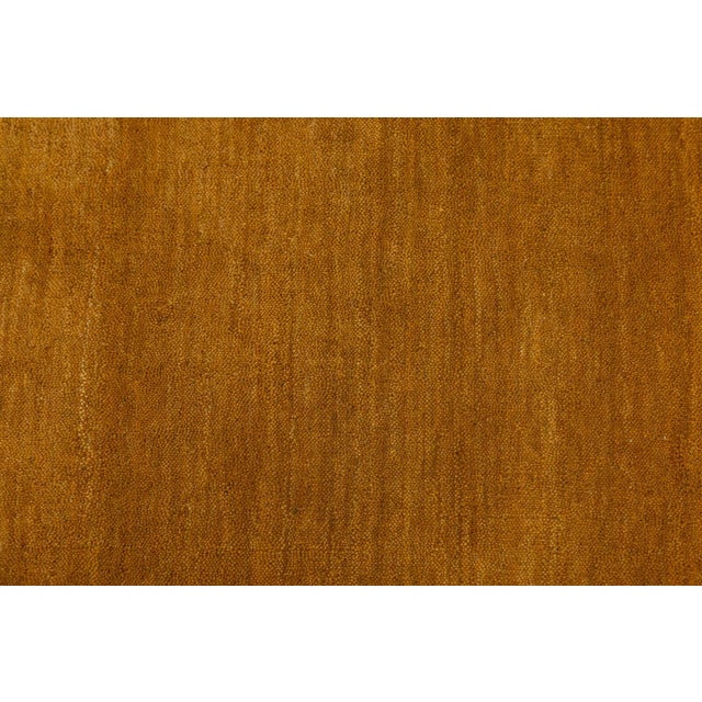 Orange Apadana's Modern Gabbeh Hand-Loom Wool Area Rug in Earthy Yellow-Orange. For Sale - Image 8 of 11