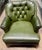Olive Green Leather Tufted Club Chair For Sale - Image 6 of 12