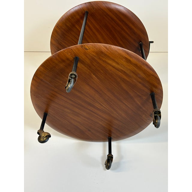 Black Bar Trolley attributed to Campo e Graffi for Disegno Graffi Home, 1960s For Sale - Image 8 of 9